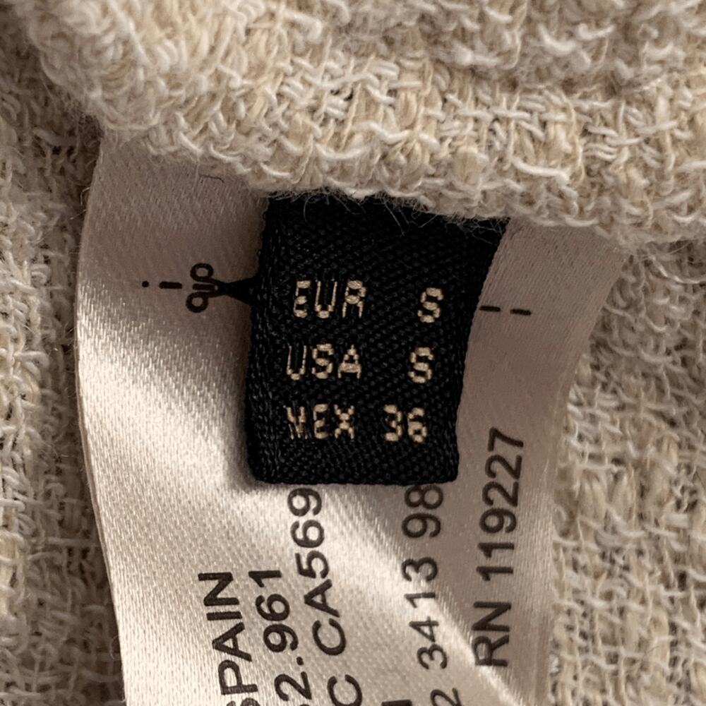 Massimo Dutti Linen Blend Textured Belted Cardigan Sweater Small Knit Minimalist - Picture 9 of 11